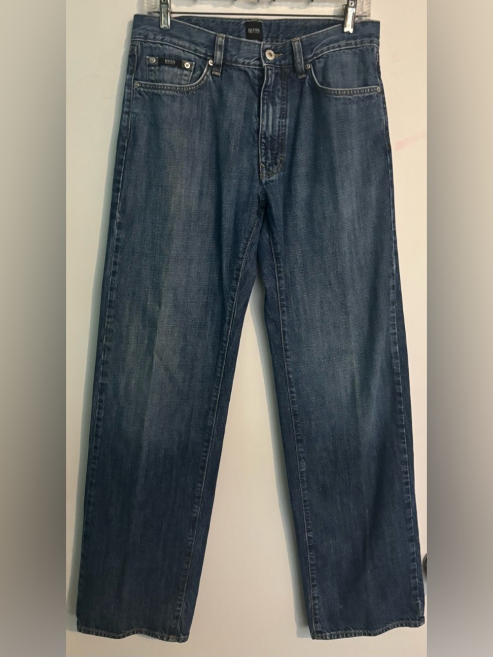 Hugo Boss Mens Texas Jeans 33x32 Straight Leg Mid Rise Classic 5 Pocket  Cotton